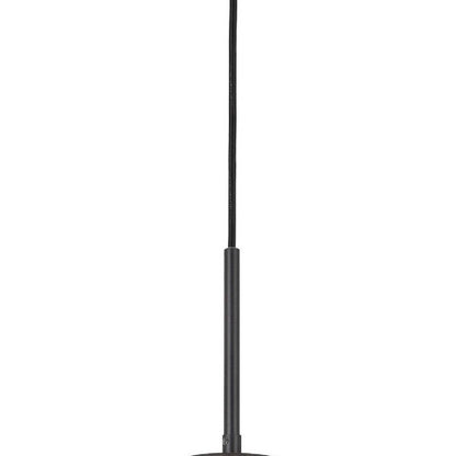 Cylindrical Grid Design Metal Chandelier with Wooden Accent, Black - View 5