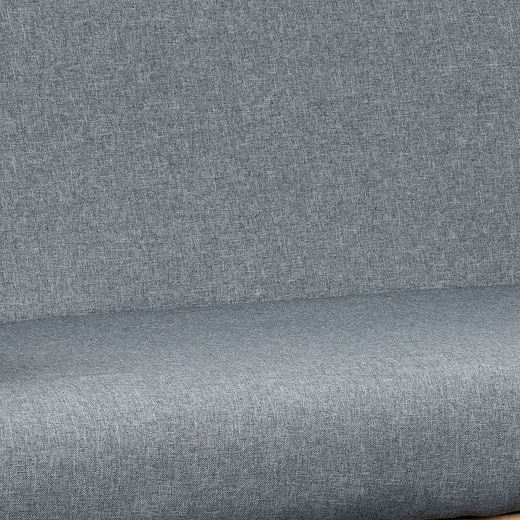 Gala 45 Inch Modern Loveseat Bench, Gray Fabric, Natural Brown Wood Frame - View 3
