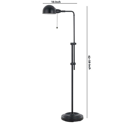 Adjustable Height Metal Pharmacy Lamp with Pull Chain Switch, Black - View 6