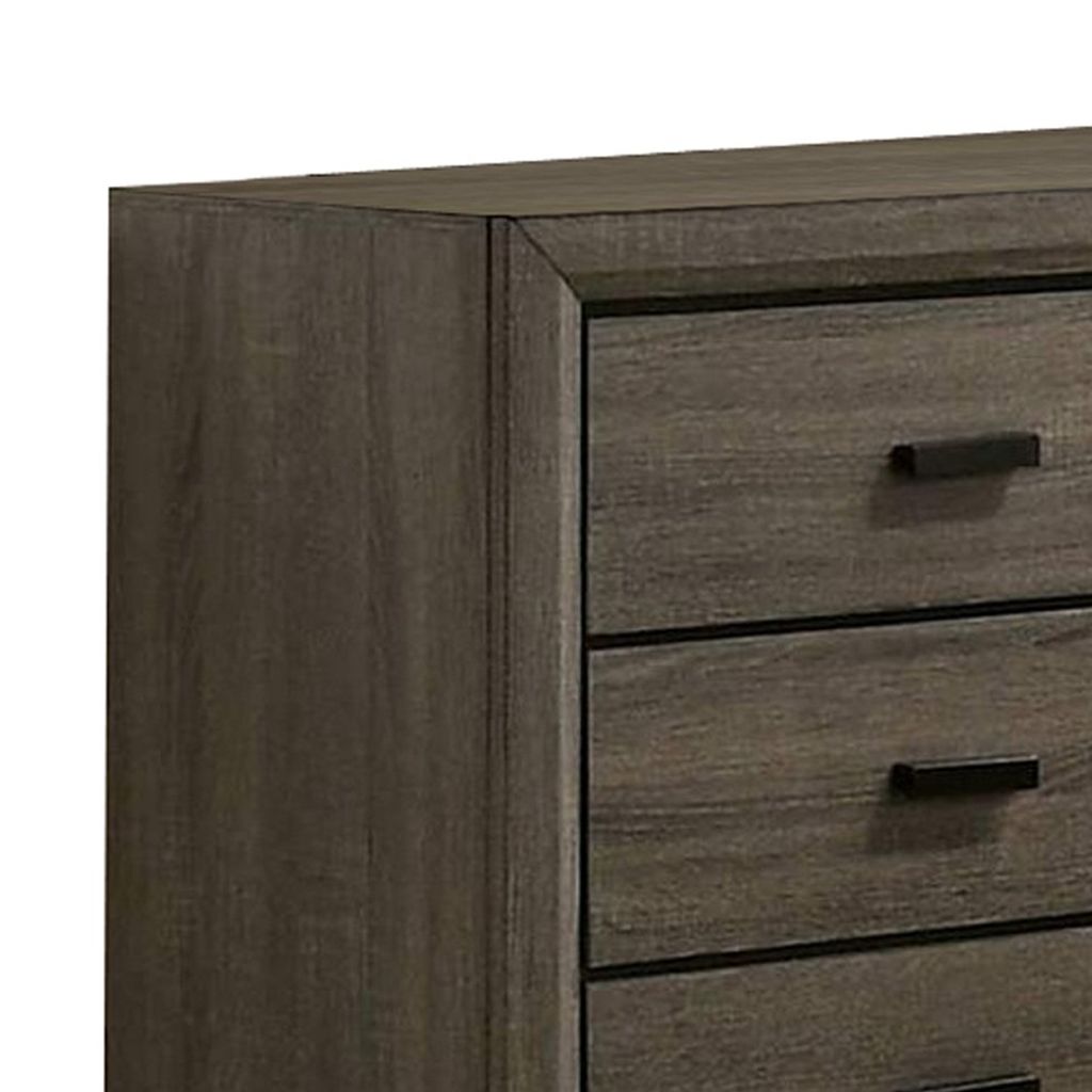 Dresser with Black Rectangular Pulls, Gray - View 2