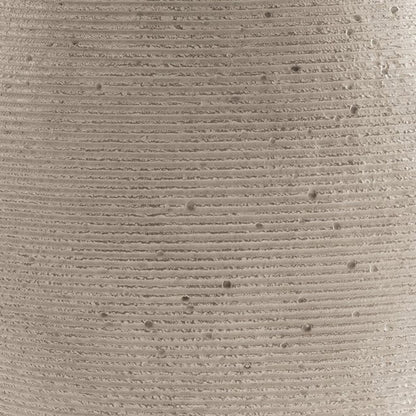 Dale 17 Inch Round Polyresin Vase, Tightly Ribbed Texture, Antique Beige - View 3