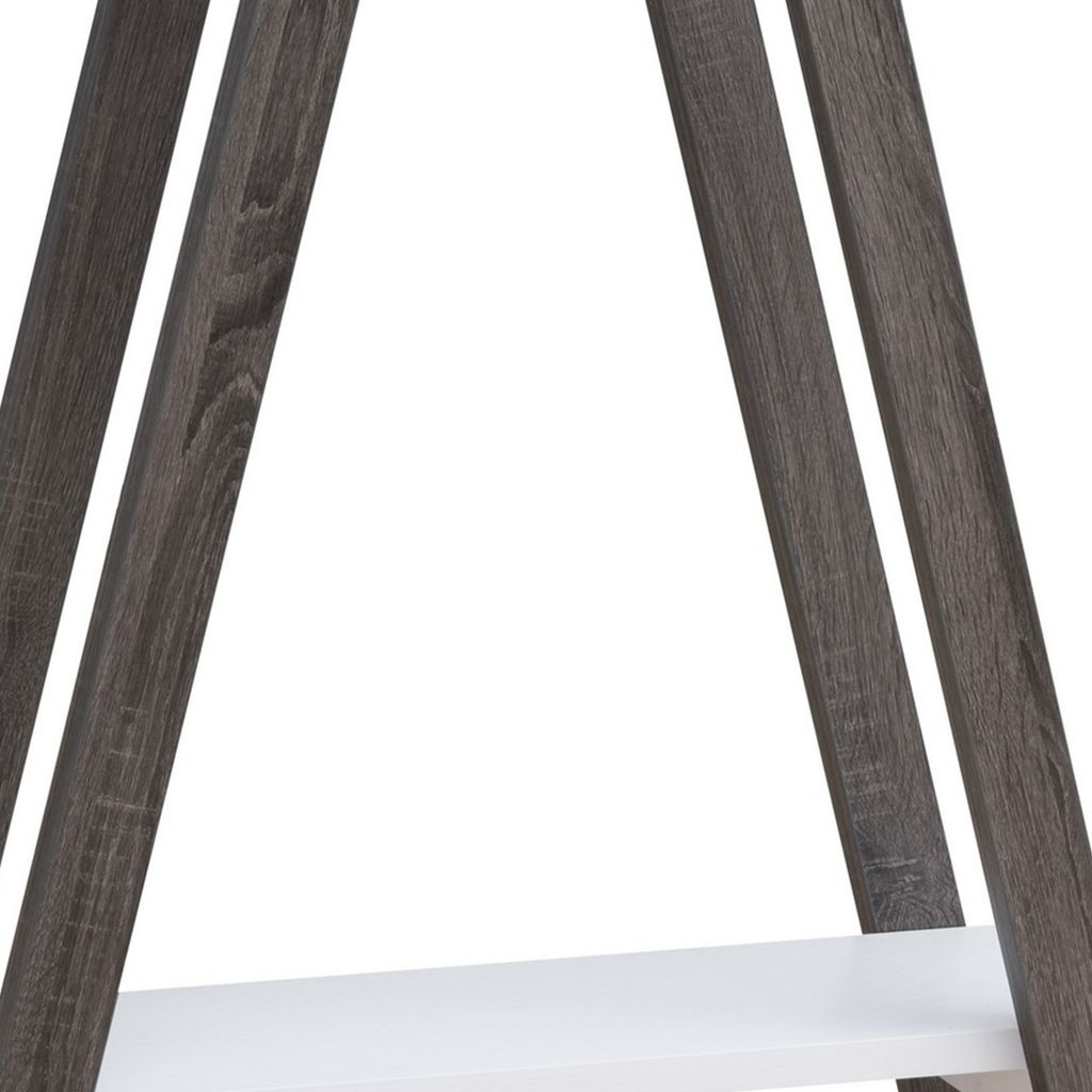 Baki 38 Inch Modern Wood Side Console Table, Corner Compartment, White - View 4