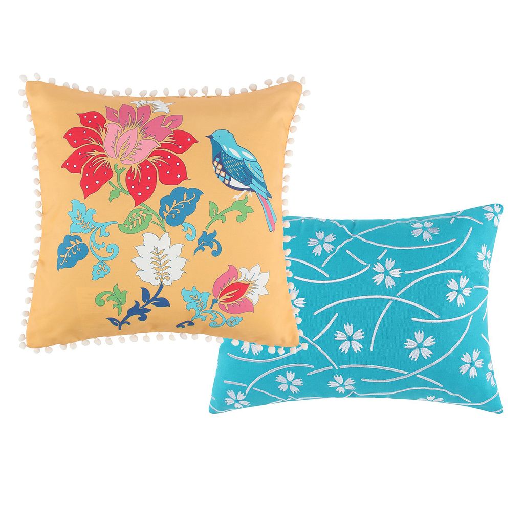 Sama 5 Piece Reversible King Quilt Set, Floral Print Patterns, Multicolor - View 3