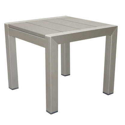 16 Inch Outdoor Side Table, Highly Functional, Easy Movable, Gray - View 5