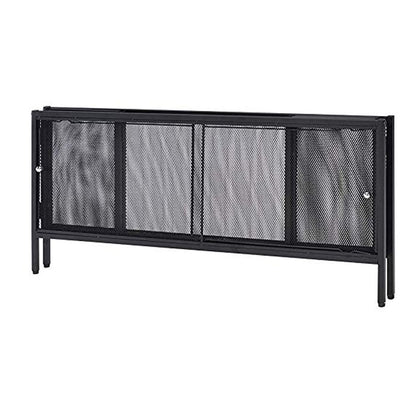 Metal Coffee Table with 1 Bottom Shelf and Mesh Design, Brown and Gray - View 3