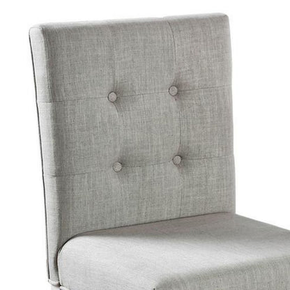 Fabric Upholstered Solid Wood Counter Height Chair, White and Gray, Pack of Two - View 4