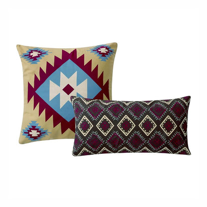 Tribal Print King Quilt Set with Decorative Pillows, Multicolor - View 3