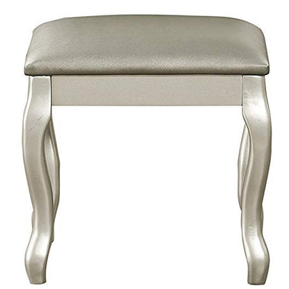 Cherub Vanity Set Featuring Stool And Mirror Silver - View 4