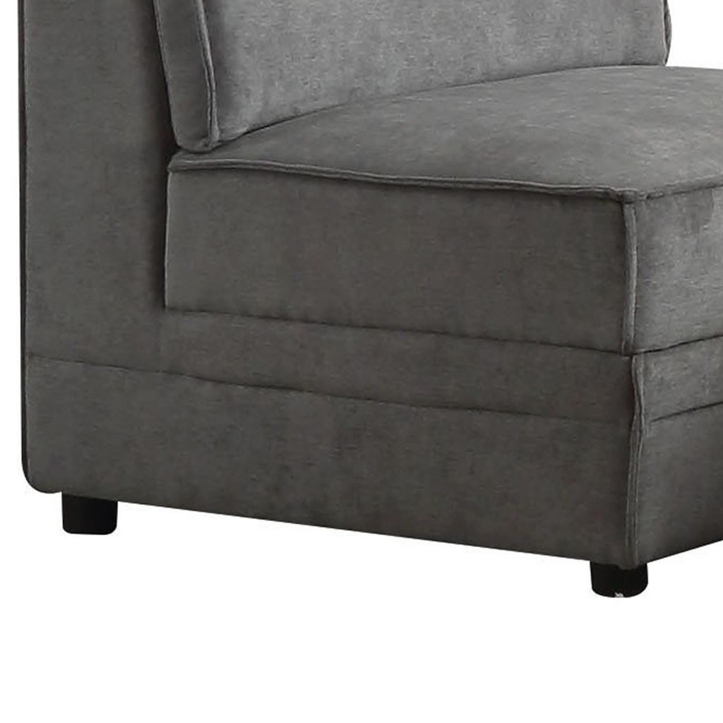 Bois Armless Chair (Reversible), Gray Velvet - View 5