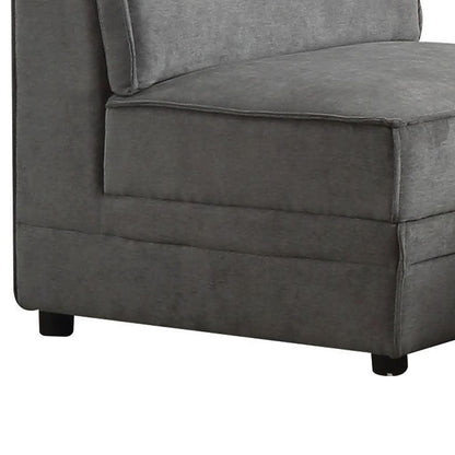 Bois Armless Chair (Reversible), Gray Velvet - View 5