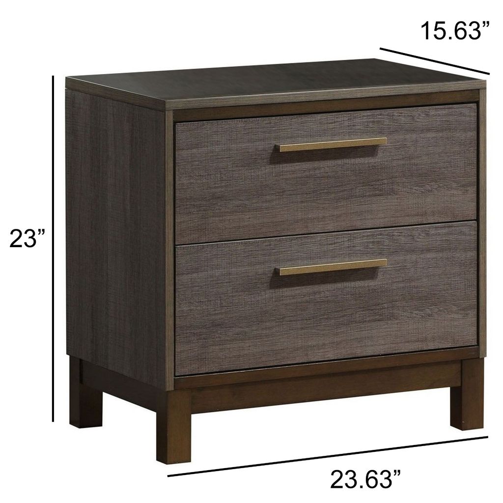 Manvel Contemporary Style Night Stand, Antique Gray - View 6