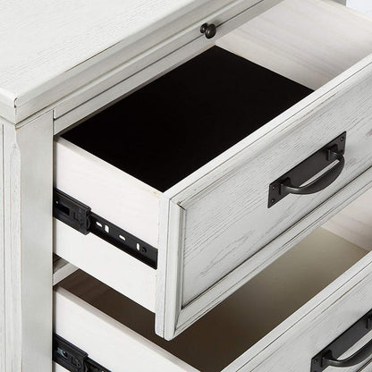 Wooden Nightstand with 2 Drawers & 1 Pull Out Tray, White - View 4
