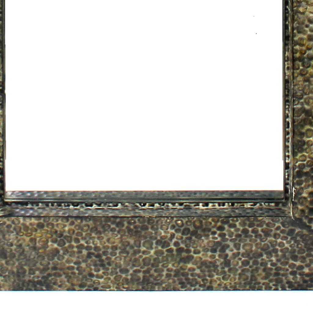 Rectangular Wall Mirror with Gravel Mosaic Border, Brown - View 4