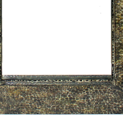 Rectangular Wall Mirror with Gravel Mosaic Border, Brown - View 4