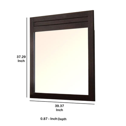 Wall Mirror with Wooden Carvings and Scrolled Frame, Gold - View 6