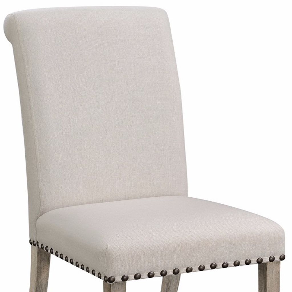 Rolled Back Parson Dining Chair, Beige, Set of 2 - View 3