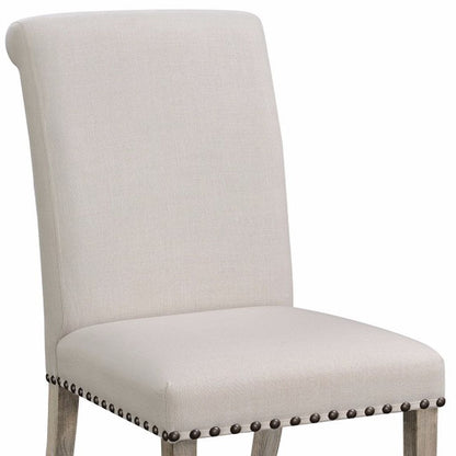 Rolled Back Parson Dining Chair, Beige, Set of 2 - View 3