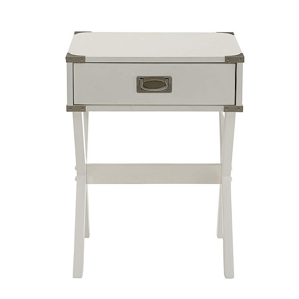 Square End Table, White - View 3