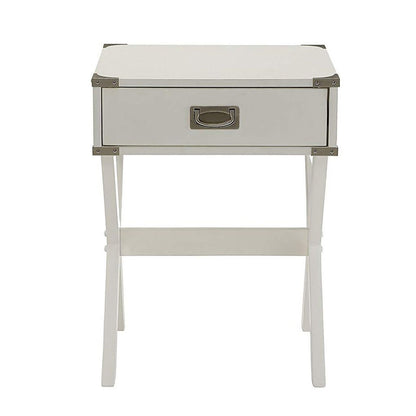 Square End Table, White - View 3
