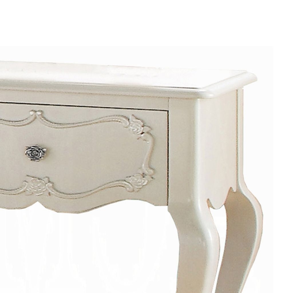 Beautiful Wood Nightstand By Edalene, Pearl White - View 4