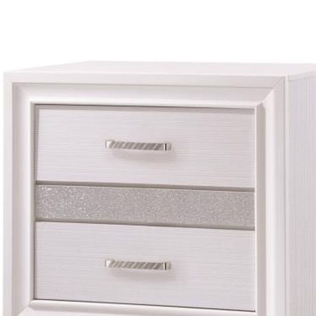 Wooden Nightstand with Hidden Jewelry Tray, White - View 3