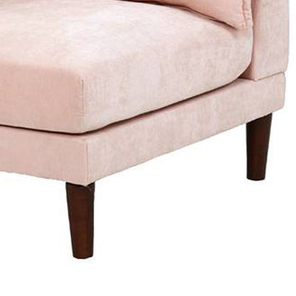 Rio 33 Inch Modular Single Arm Corner Chair, 2 Lumbar Cushions, Blush Pink - View 4
