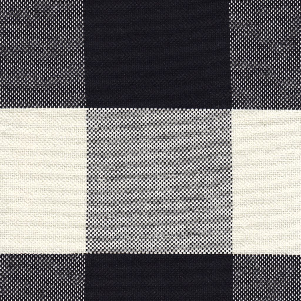 Fabric Upholstered Wooden Accent Chair with Buffalo Plaid Pattern, Black and White - View 7