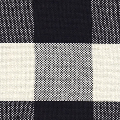 Fabric Upholstered Wooden Accent Chair with Buffalo Plaid Pattern, Black and White - View 7