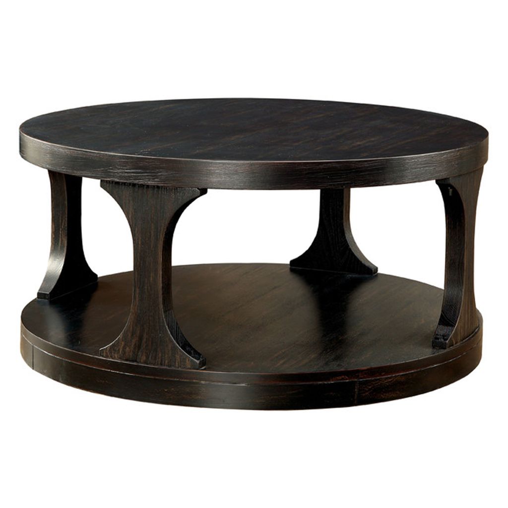 Carrie Transitional Coffee Table, Antique Black - View 7