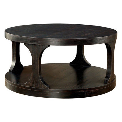 Carrie Transitional Coffee Table, Antique Black - View 7