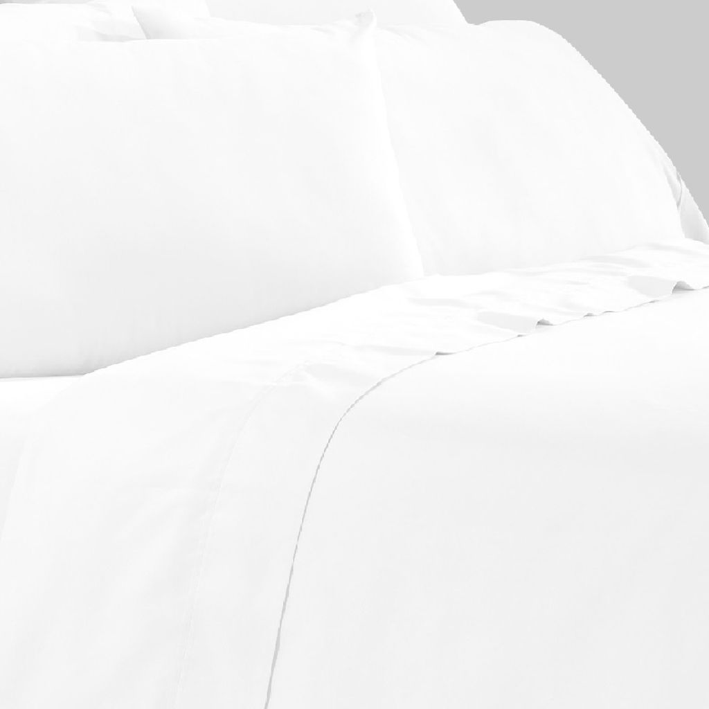 Minka 4 Piece Twin Bed Sheet Set, Soft Antimicrobial Microfiber, White - View 3
