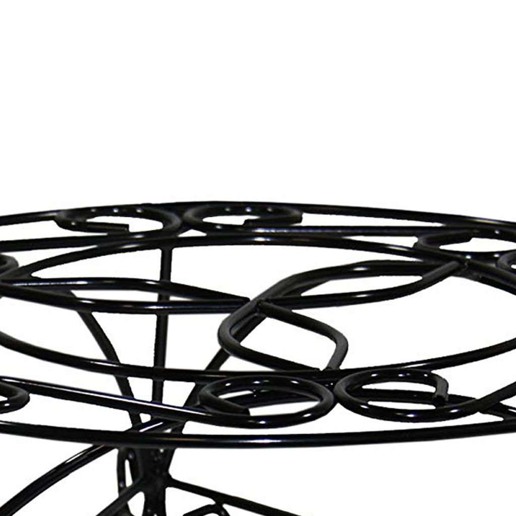 Swirl Mosaic Iron Frame Plant Stand, Glossy Black - View 2