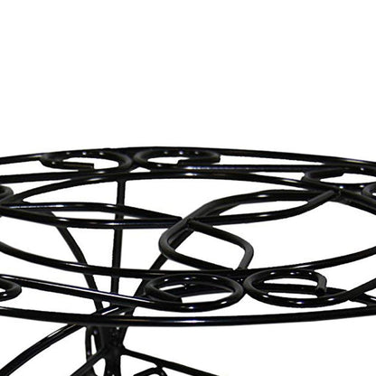 Swirl Mosaic Iron Frame Plant Stand, Glossy Black - View 2