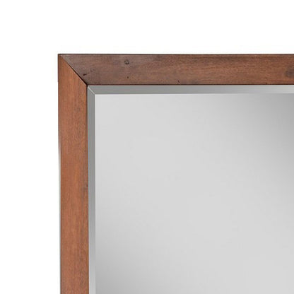Rue 36 x 40 Rectangular Dresser Mirror, Mahogany Wood Frame, Warm Brown - View 2