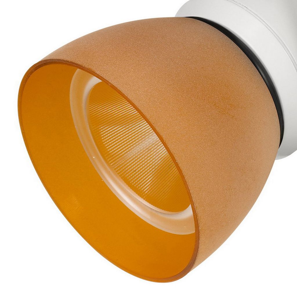 10W Integrated LED Track Fixture with Polycarbonate Head, Orange and White - View 4