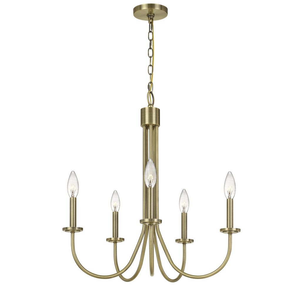 Metal Chandelier with 5 Candelabra Holders, Gold