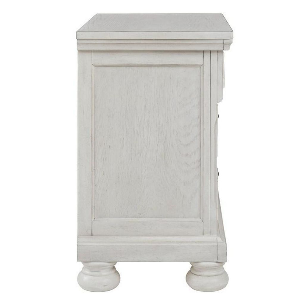 Julia 30 Inch Casual Nightstand, Wood, 2 Drawers, Pull Out Tray, White - View 4