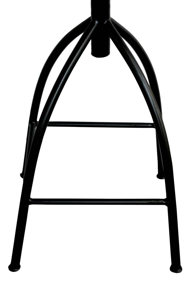 Pia 25-31 Inch Industrial Style Counter Height Stool with Adjustable Swivel Seat, Brown, Black - View 7