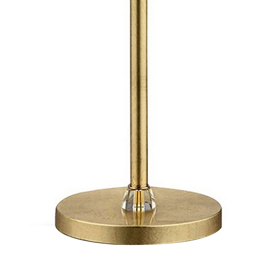 Floor Lamp with Hanging Crystal Accents, White and Gold - View 4