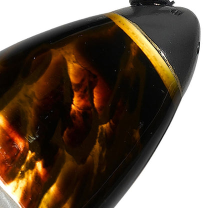 Hand Blown Glass Shade Track Light Head with Metal Frame, Gold and Bronze - View 3