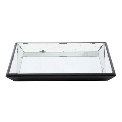 Inez 20 Inch Decorative Glass Tray, Silver Mirrored, Wall Hanger, Medium - View 2