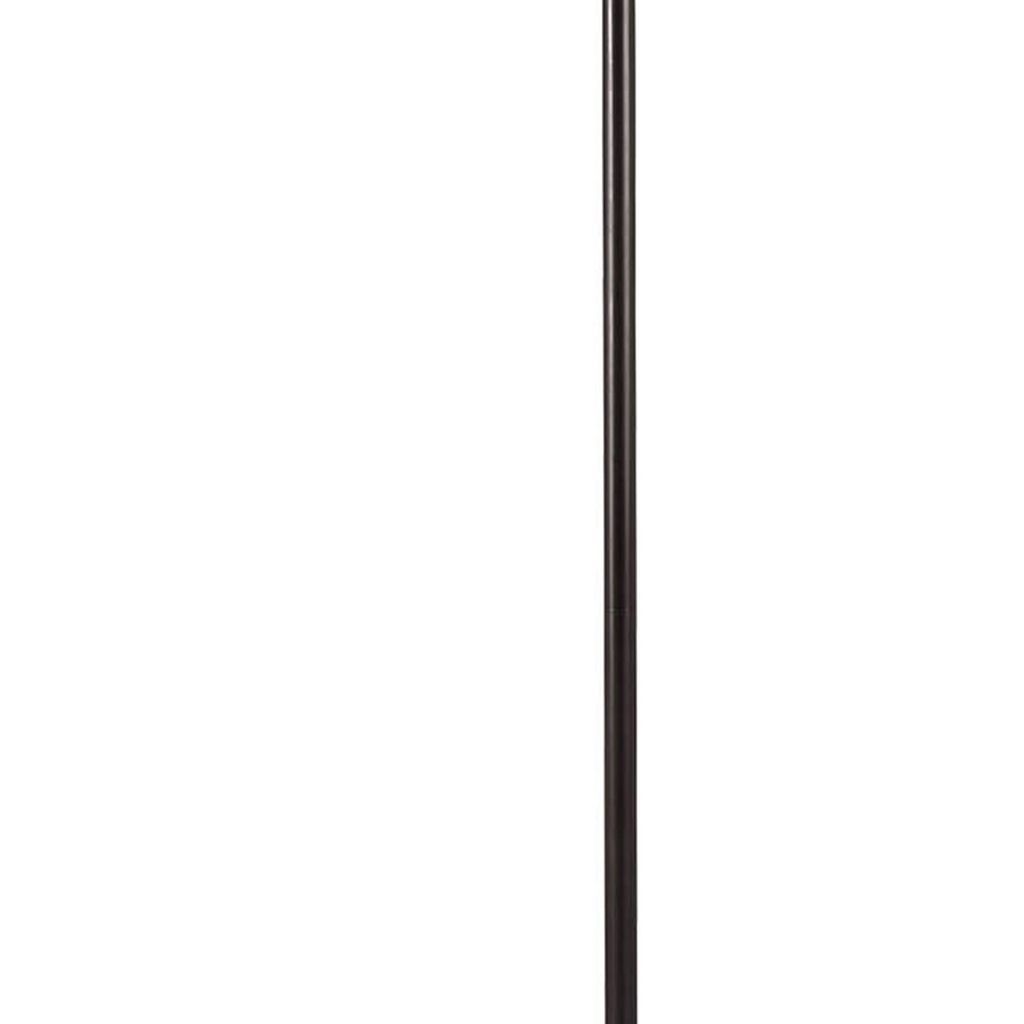150 Watt Metal Floor Lamp with Swing Arm and Fabric Conical Shade, Black - View 3