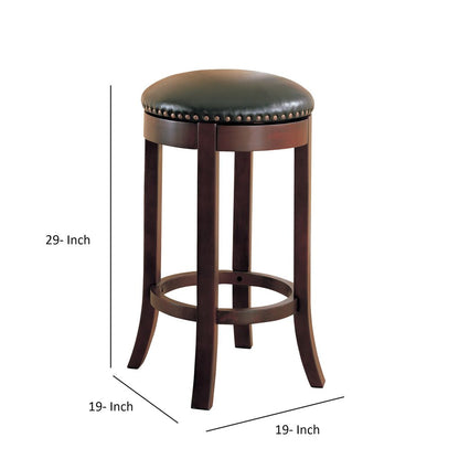 Contemporary 29" Swivel Bar Stool with Upholstered Seat, brown ,Set of 2 - View 5