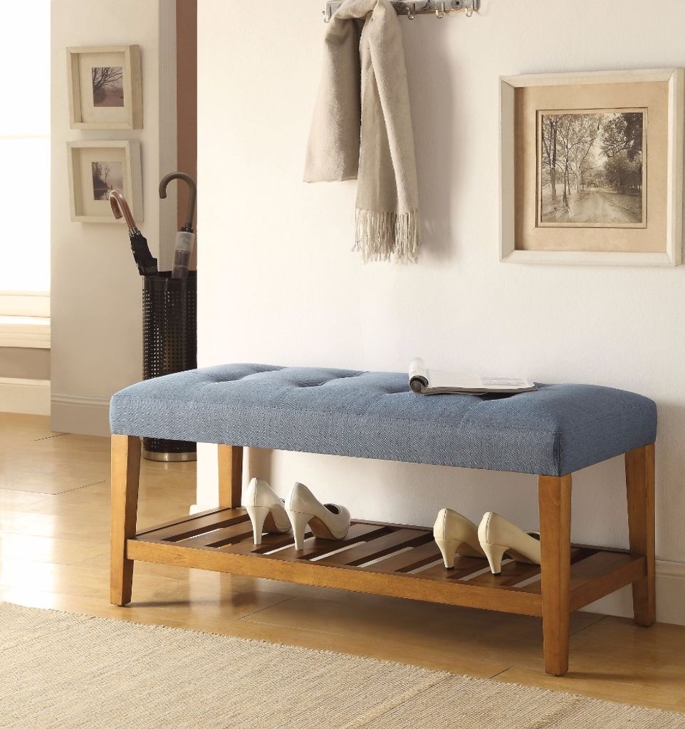 Wooden Bench, & Oak – Blue