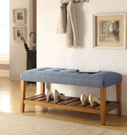Wooden Bench, & Oak – Blue