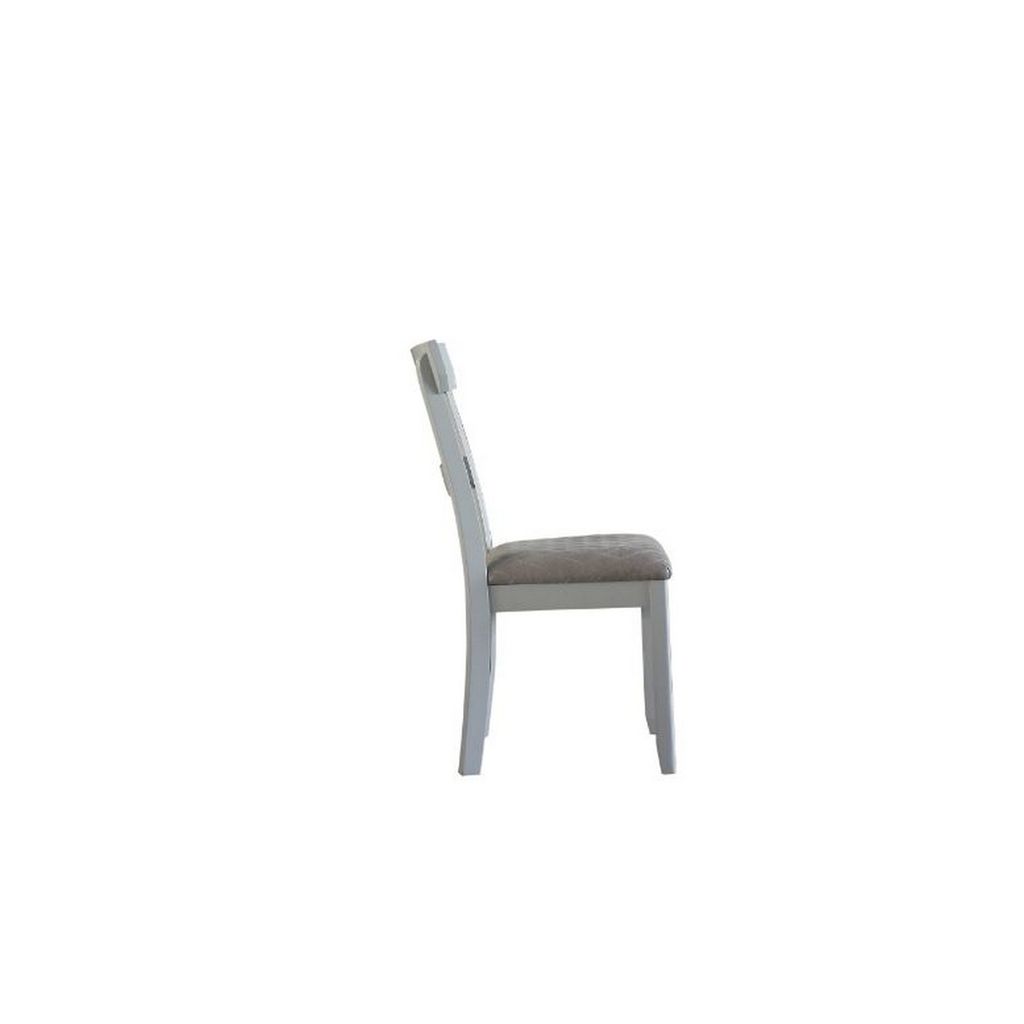 Side Chair with Fabric Seat and Open Back, Set of 2, Beige - View 3