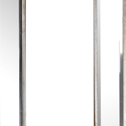 Toby 12 x 18 Inch Wall Mount Accent Mirror, Antique Silver Wood Frame - View 2