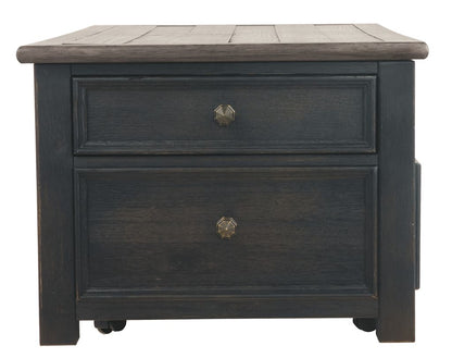 Wooden Lift Top Coffee Table with Drawers and Caster, Black and Brown - View 4