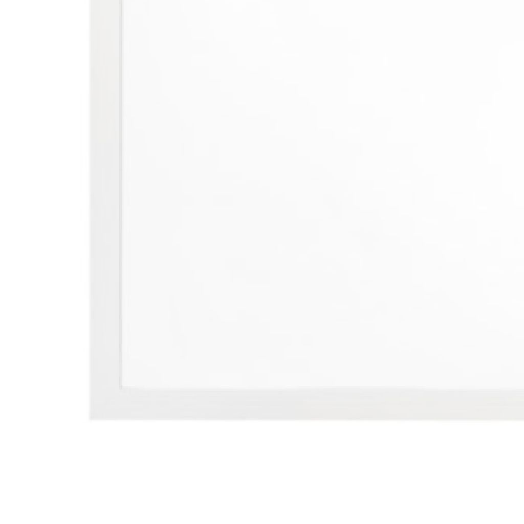 40 Inch Wall Mirror, Sleek Square Wood Frame, White - View 5