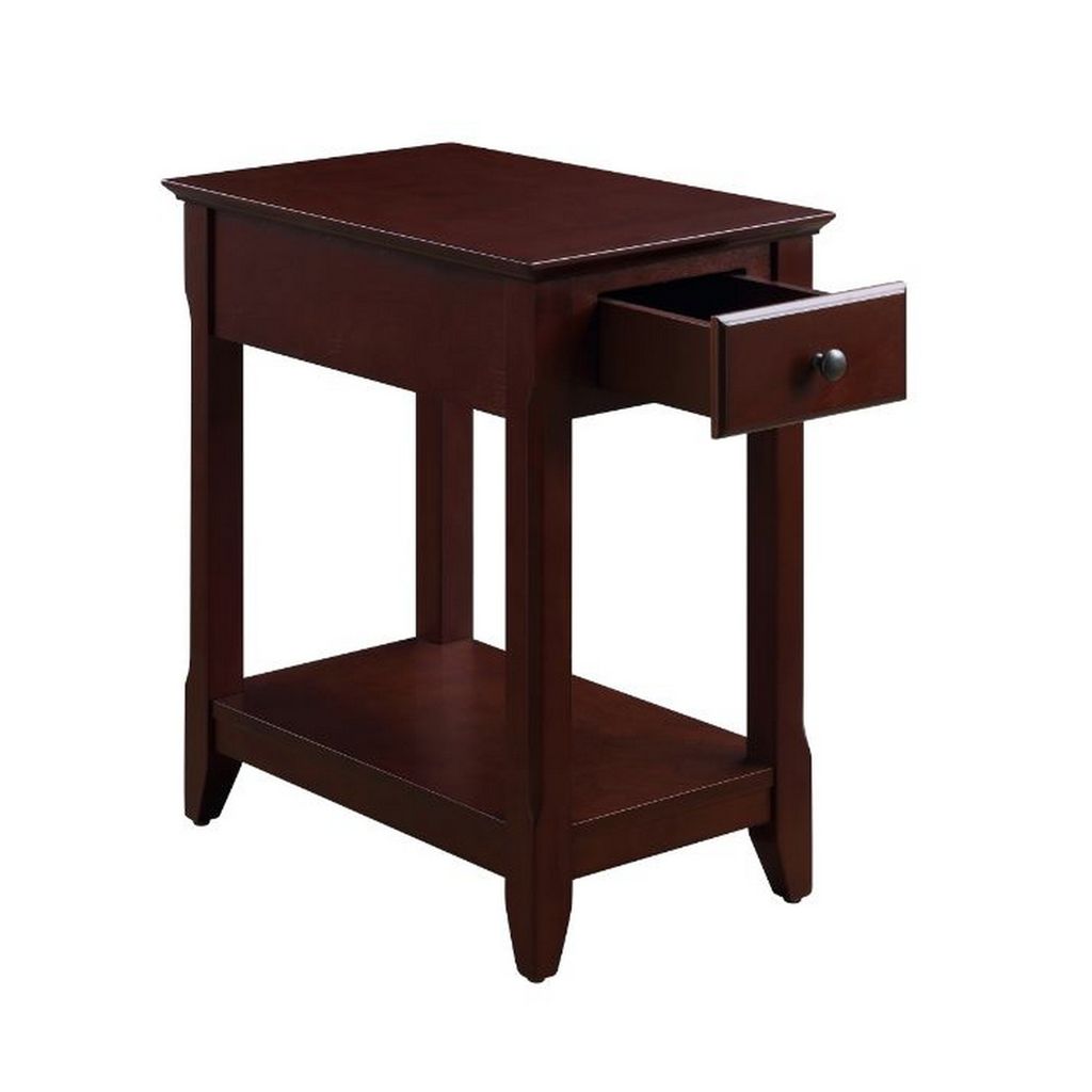 Accent Table with 1 Drawer and Bottom Shelf, Brown - View 4
